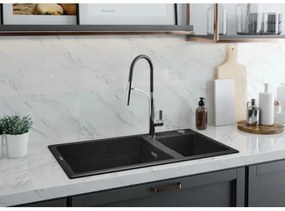 Deante BGB_B720 - Kuchynská batéria GERBERA čierna/chróm s flexibilným ramienkom