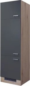 Kuchynská skriňa pre vstavanú chladničku Tiago,dub san remo/sivá,60 cm%