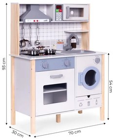 Drevená detská realistická kuchyňa s LED svetlom, zvukmi a príslušenstvom