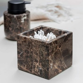 Tmavohnedý mramorový kúpeľňový organizér na vatové tampony Marble – Mette Ditmer Denmark