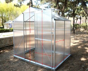Skleník so základňou BestBerg BBGH‑406S / 2,5 m² / 130 × 190 × 194 cm / strieborná