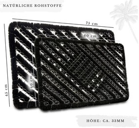 Rohožka z kokosového vlákna 45x75 cm Coco Black – Hanse Home