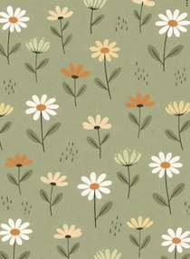 Krepové obliečky do postieľky Renforcé FLORAL NEST zelené Rozmer obliečky: 45 x 65 cm | 90 x 140 cm