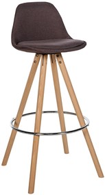 Barová stolička Corbin Round - látka, natura rám - hnedá