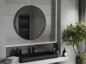 Mexen Loft, okrúhle kúpeľňové zrkadlo 90 cm, farba rámu čierna matná, 9850-090-090-000-70