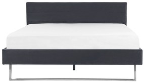 Zamatová posteľ 180 x 200 cm sivá BELLOU Beliani
