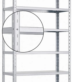 Regál s plastovými boxmi BASIC, 1730 x 850 x 300 mm, 63x box A, 10x box B
