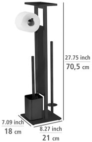 WENKO 71558800 - WC súprava DEBAR 21x70,5 cm nerez/čierna