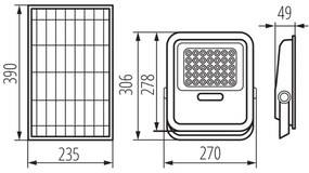 Kanlux 36607 - LED Reflektor so sol. panelom a senz. 15W/15000 mAh 3,2V IP65 +DO