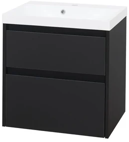Mereo Mereo, Opto, kúpeľňová skrinka s umývadlom z liatého mramoru, 61 cm, biela, dub, biela/dub, čierna, MER-CN940M