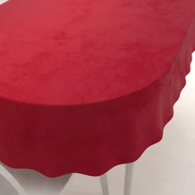 Biante Veľký zamatový oválny obrus Velvet Premium SVP-038 Sýto červený 180x220 cm