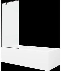 Mexen Vega obdĺžniková vaňa 180 x 80 cm s obkladom a 1-krídlovou sprchovou zástenou 80 cm, Čierny vzor - 550118080X9508007070