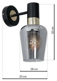 Nástenné svietidlo ROMA BLACK 1xE27/60W/230V