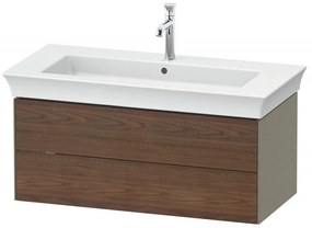 DURAVIT White Tulip závesná skrinka pod umývadlo, 2 zásuvky, 984 x 458 x 410 mm, americký orech masív/kameňovo šedá vysoký lesk, WT4342077H2