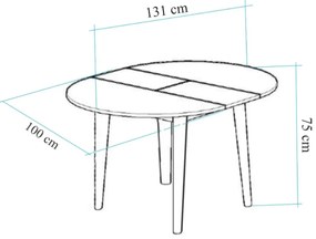 Jedálenský stôl Oliver Oak White