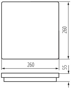 KANLUX Sapho, BENO stropné LED svietidlo 260x55x260mm, 24W, biela, 33342