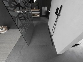 Mexen Kioto, sprchová zástena Walk-In 100 x 200 cm, 8mm číre sklo biely vzor, grafitový profil, 800-100-002-66-85