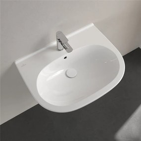 VILLEROY &amp; BOCH O.novo závesné umývadlo s otvorom, s prepadom, 650 x 510 mm, biela alpská, s povrchom CeramicPlus, 516065R1