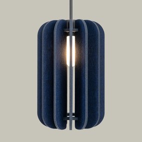 Závesné svietidlo Mula, 1x modré plstené tienidlo, (fi 27cm)