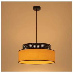 Belis Luster na lanku BOHO 1xE27/60W/230V čierna/ratan BE0911
