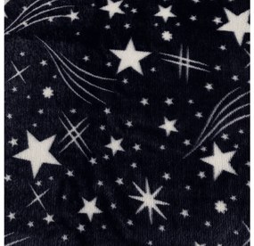 Sada mikroplyšových obliečok STARLIGHT tmavomodré + obliečka mikroplyš SOFT 180x200 cm biele, dvojlôžko