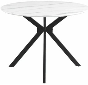 Jedálenský stôl Aster 100 cm, mramor / čierna