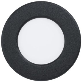 EGLO Zápustné LED bodové osvetlenie FUEVA 5, 2,7W, teplá biela, 86mm, okrúhle, čierne