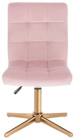 LuxuryForm DESIGN Stolička TOLEDO VELUR na zlatom kríži - ružová