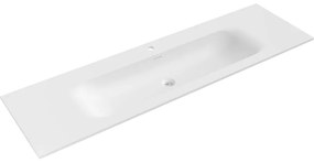 Mexen Vela, umývadlo zapustené do dosky, 161 × 46,5 cm, biela matná, 25231601
