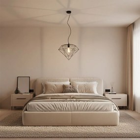 Toolight - Závesná lampa 1xE27 DIAMENT 392197, čierna, OSW-08570