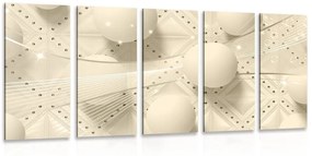 5-dielny obraz luxus v sépiovom prevedení - 100x50