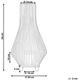 Bambusový lampáš na sviečku 58 cm čierny LEYTE Beliani