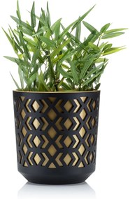 PLASTOVÝ KVETINÁČ ETNIC 15X14 CM ZLATÁ