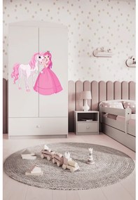 Detská skriňa Babydreams 90 cm princezná a poník biela