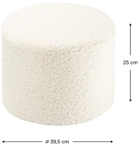 Krémovobiely detský puf z textílie buklé – Wigiwama