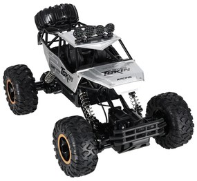 KIK Diaľkovo ovládané RC Rock Crawler 1:12 4WD kovové terénne auto, strieborné