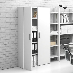 Kancelárska skriňa vysoká SOLID, 800 x 400 x 1830 mm, biela