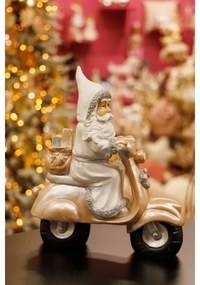 Vianočná dekorácia 33 cm Santa s motocyklom