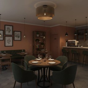 Toolight Toolight, závesné svietidlo 46cm, 1xE27, APP1838-1F, hnedá, OSW-01669