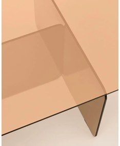 Hnedý sklenený konferenčný stolík 60x120 cm Zaren – Kave Home
