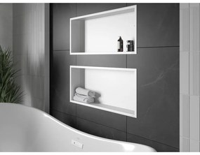 Mexen X-Wall-R, polička na zapustenie na obklad s golierom 75 x 30 cm, biela, 1920753010