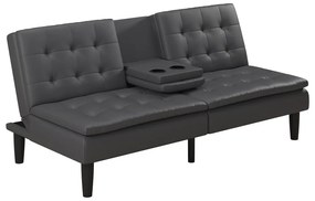 Sivá rozkladacia pohovka z imitácie kože 191 cm Maine – Støraa