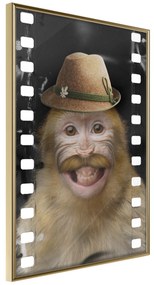 Artgeist Plagát - Monkey In Hat [Poster] Veľkosť: 30x45, Verzia: Čierny rám