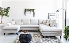 Svetlobéžová rozkladacia pohovka do "U" Miuform Charming Charlie, pravý roh