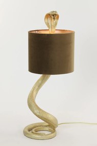 Zlatá stolná lampa va tvare hada Snake s karamelovým tienidlom - 27 * 25 * 68cm / E27