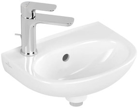 VILLEROY &amp; BOCH O.novo závesné umývadielko s otvorom vľavo, s prepadom, 360 x 275 mm, biela alpská, 43403L01