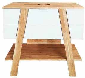 Kúpeľňová skrinka pod umývadlo na dosku Naturel Home 80x73x46 cm orech/biela mat HOMEUMDB, 1 ks