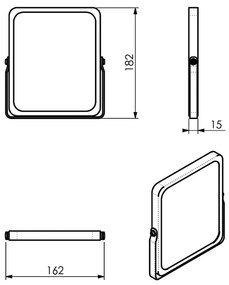 Gedy Gedy, MIDORI kozmetické zrkadlo na postavenie, 162x185mm, obojstranné, čierna/bambus, 2106