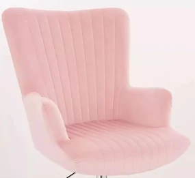 LuxuryForm DESIGN Kreslo AMADEO VELUR na čiernej podstave s kolieskami - ružové