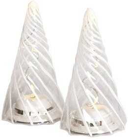 SIRIUS LED světelný stromeček, skleněný, sada 2 kusy, čirý,11 cm